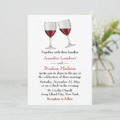 Invitation Rouge Bourgogne Vins Lunettes de mariage (Debout devant)