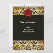 INVITATION ROUGE BRUN ET NOIR DAMAS , SIGILLÉ À LA CIRE MONOG (Dos)