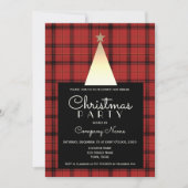Invitation Rouge Buffalo Plaid Noël (Devant)