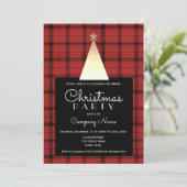 Invitation Rouge Buffalo Plaid Noël (Debout devant)