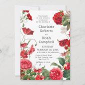 Invitation Rouge Camellia Fleur de Campagne Moderne Mariage F (Devant)