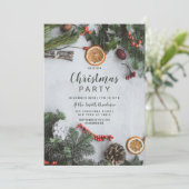 Invitation Rouge canneberge Orange hiver Pinet Noël (Debout devant)