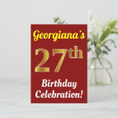 Invitation Rouge, célébration d'anniversaire d'or de Faux (Debout devant)