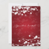 Invitation Rouge cerisier en fleurs de Baby shower 5x7 (Dos)