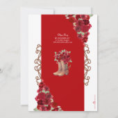 Invitation Rouge Charro Rustique Ouest Floral Quinceanera (Dos)