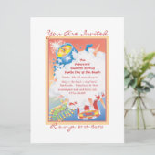 Invitation Rouge chaud et bleu (Debout devant)