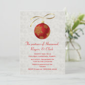 Invitation rouge chic de vacances de Coporate (Debout devant)