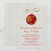 Invitation rouge chic de vacances de Coporate (Devant / Derrière)