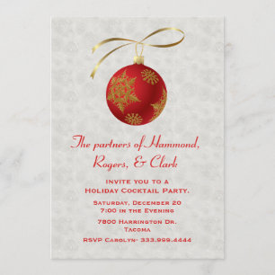 Invitation rouge chic de vacances de Coporate