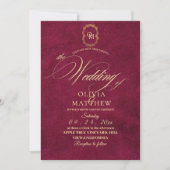 Invitation Rouge chic / Mariage bourguignon (Devant)