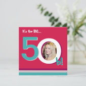 Invitation Rouge cinquantième grands 5-Oh ! Fête (Debout devant)