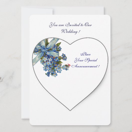 Invitation ROUGE COEUR & OUBLIEZ-MOI NOTES MONOGRAM champagne (Dos)