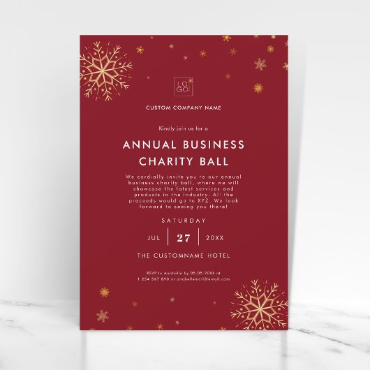 Invitation Rouge | Collecte de fonds pour la soirée de Noël d