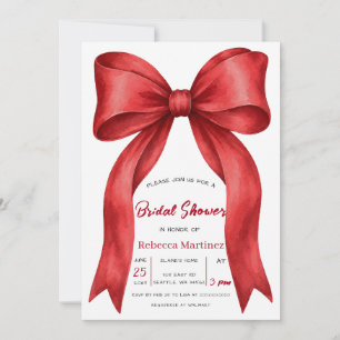 Invitation Rouge Coquette Noël Enterrement de Vie de Jeune Fi