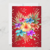 Invitation Rouge Couleur mixte Palmiers d'or jaune fleuri Ann (Dos)