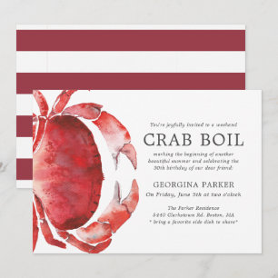 Invitation Rouge   Crab Boil Anniversaire   Bandes rouges
