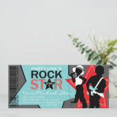 Invitation Rouge d'Aqua d'anniversaire de bande de garçon de (Debout devant)