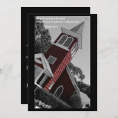 Invitation rouge de baptême d'église (Devant / Derrière)