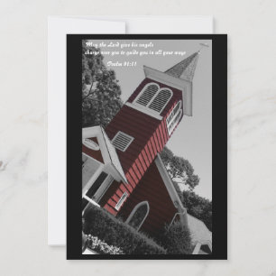 Invitation rouge de baptême d'église