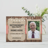 Invitation rouge de BBQ de partie de photo (Debout devant)