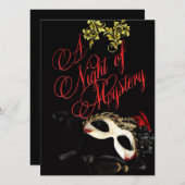 Invitation rouge de boule de mascarade (Devant / Derrière)