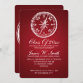 Invitation Rouge de boussole Vintage (Devant / Derrière)
