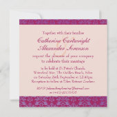 Invitation rouge de carré de mariage d'or de (Dos)