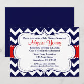 Invitation rouge de Chevron de marine (Devant / Derrière)