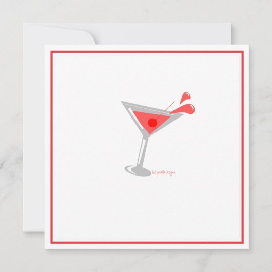 Invitation rouge de cocktail de Martini (Dos)