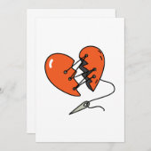 Invitation Rouge de coeur brisé (Devant / Derrière)