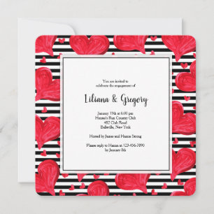 Invitation rouge de coeurs