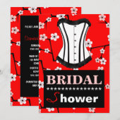 Invitation rouge de corset de Fête de la mariée de (Devant / Derrière)