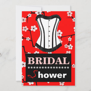 Invitation rouge de corset de Fête de la mariée de