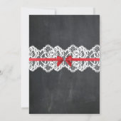 Invitation rouge de dentelle de craie nuptiale de (Dos)