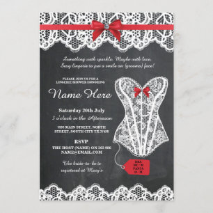 Invitation rouge de dentelle de craie nuptiale de
