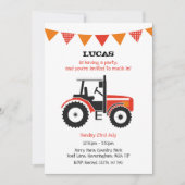 Invitation rouge de fête d'anniversaire de (Devant)