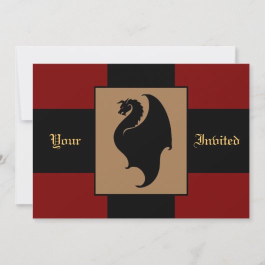 Invitation rouge de fête d'anniversaire de (Devant)