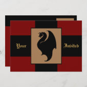 Invitation rouge de fête d'anniversaire de (Devant / Derrière)