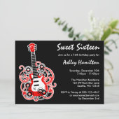 Invitation Rouge de fête d'anniversaire du bonbon 16 à (Debout devant)
