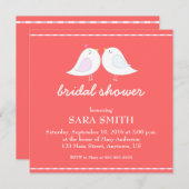 Invitation rouge de Fête de la mariée (Devant / Derrière)