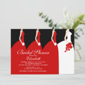 Invitation rouge de Fête de la mariée de (Debout devant)