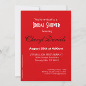 Invitation Rouge de Fête de la mariée de boîte d'anneau de (Dos)