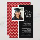 Invitation rouge de fête de remise des diplômes de (Devant / Derrière)