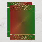 Invitation rouge de fête de vacances de vert et (Devant / Derrière)