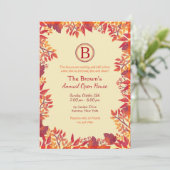 Invitation rouge de feuille d'automne (Debout devant)