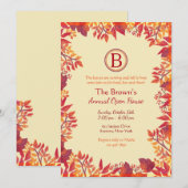 Invitation rouge de feuille d'automne (Devant / Derrière)