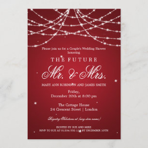 Invitation Rouge de ficelle de M. Mme Couples Shower