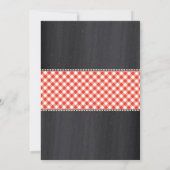 Invitation Rouge de guingan de BABYQ sur le baby shower de (Dos)