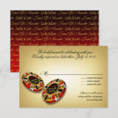 Invitation Rouge de la réponse | de Las Vegas VIP RSVP (Devant / Derrière)