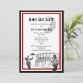 Invitation Rouge de mardi gras de jazz de la Nouvelle-Orléans (Debout devant)